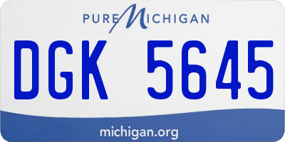 MI license plate DGK5645