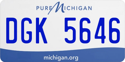MI license plate DGK5646