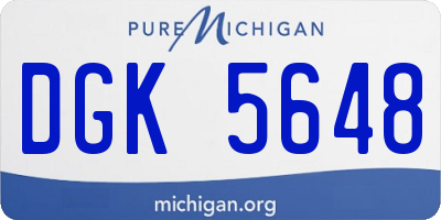 MI license plate DGK5648