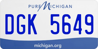 MI license plate DGK5649