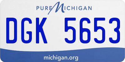 MI license plate DGK5653