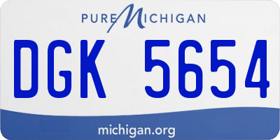 MI license plate DGK5654