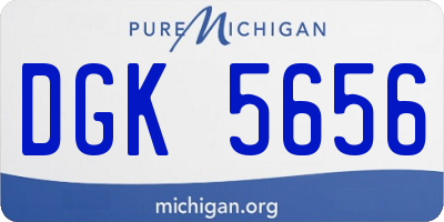 MI license plate DGK5656