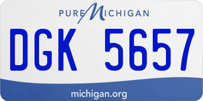 MI license plate DGK5657