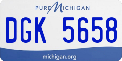 MI license plate DGK5658