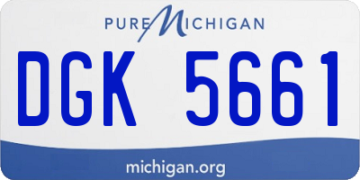 MI license plate DGK5661