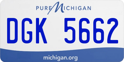 MI license plate DGK5662