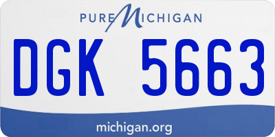 MI license plate DGK5663