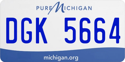 MI license plate DGK5664