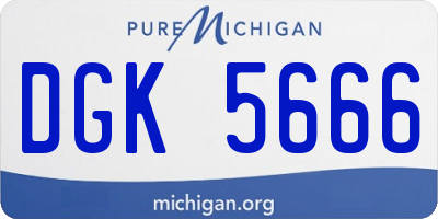 MI license plate DGK5666