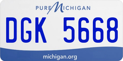 MI license plate DGK5668