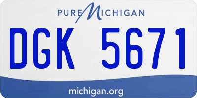 MI license plate DGK5671