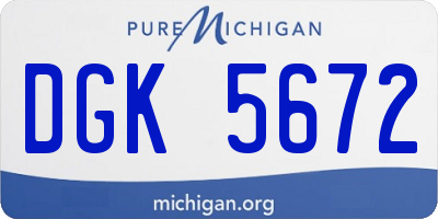 MI license plate DGK5672