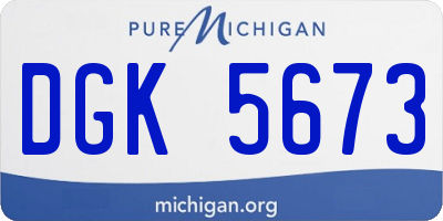 MI license plate DGK5673