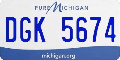 MI license plate DGK5674