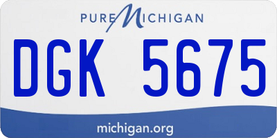 MI license plate DGK5675