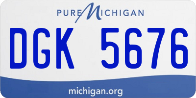 MI license plate DGK5676