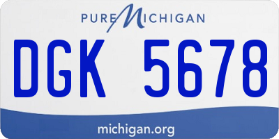 MI license plate DGK5678