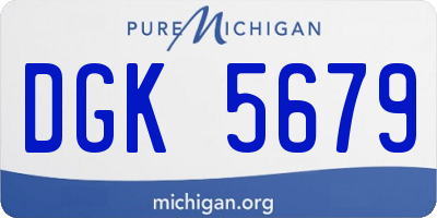 MI license plate DGK5679