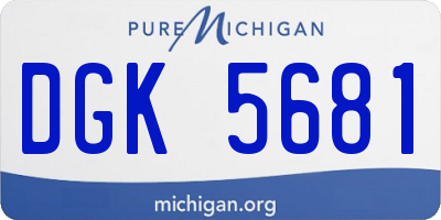 MI license plate DGK5681