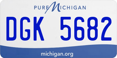 MI license plate DGK5682
