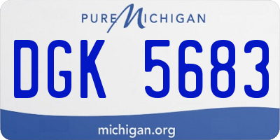 MI license plate DGK5683