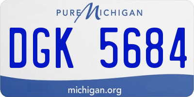 MI license plate DGK5684