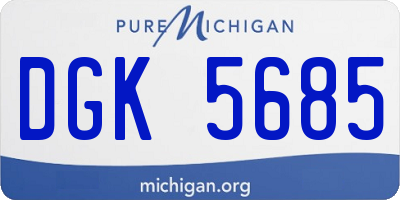 MI license plate DGK5685