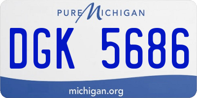 MI license plate DGK5686
