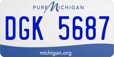 MI license plate DGK5687