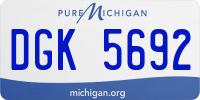 MI license plate DGK5692