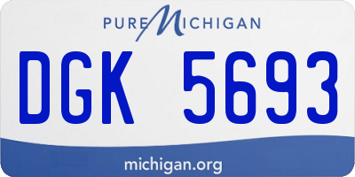 MI license plate DGK5693