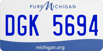 MI license plate DGK5694
