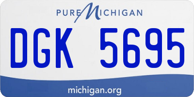 MI license plate DGK5695