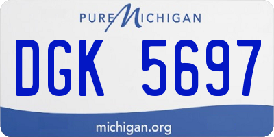 MI license plate DGK5697
