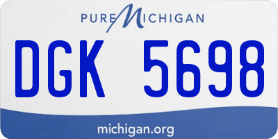 MI license plate DGK5698