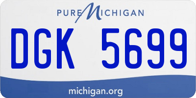 MI license plate DGK5699