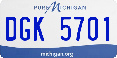 MI license plate DGK5701