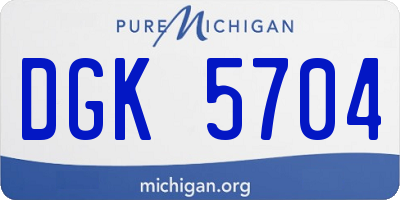 MI license plate DGK5704