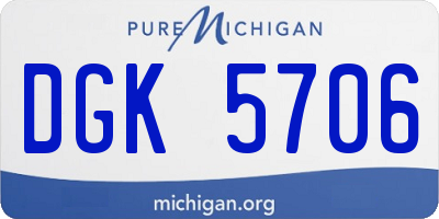MI license plate DGK5706
