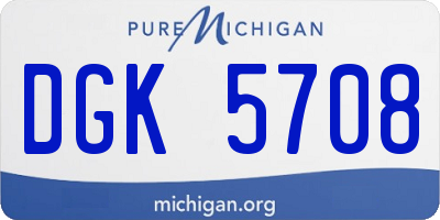 MI license plate DGK5708