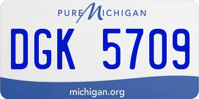 MI license plate DGK5709