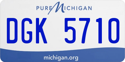 MI license plate DGK5710