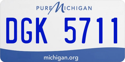 MI license plate DGK5711