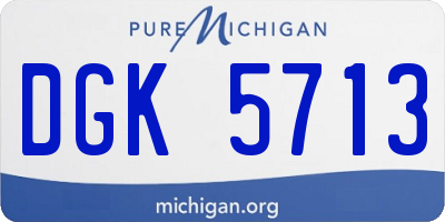 MI license plate DGK5713