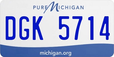 MI license plate DGK5714
