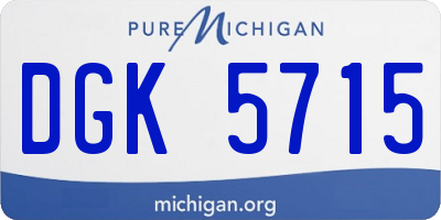 MI license plate DGK5715