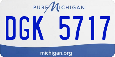 MI license plate DGK5717