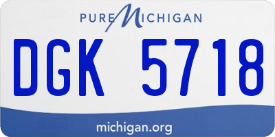 MI license plate DGK5718