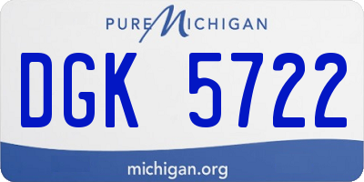MI license plate DGK5722